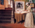 Interior Young Woman at a Table William Merritt Chase